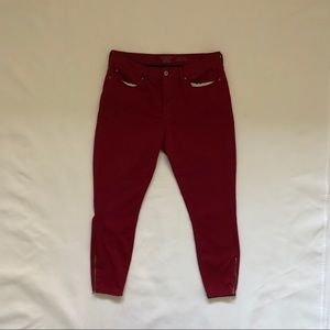 Denizen by Levi’s Red High Rise Ankle Skinny Jeans